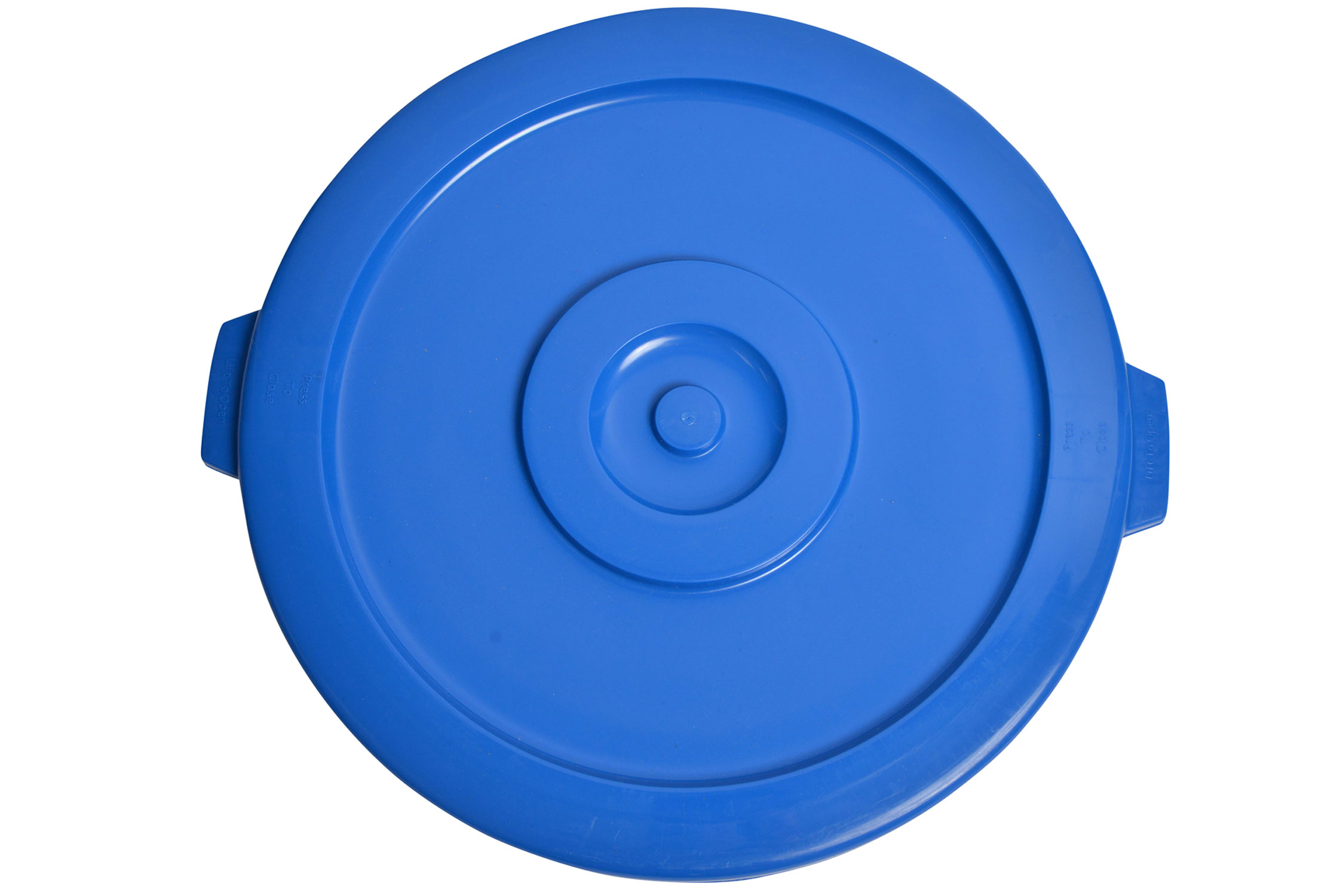 1032-02BL Blue Round Container Lid for 32 Gallon Garbage Can-0