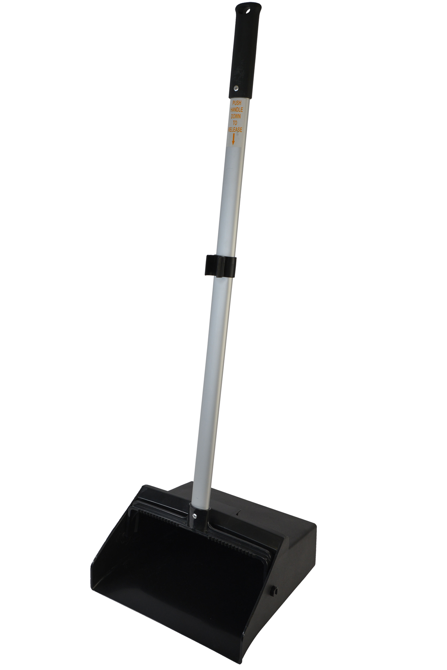 1085 Black Lobby Dust Pan with Aluminum Handle-0