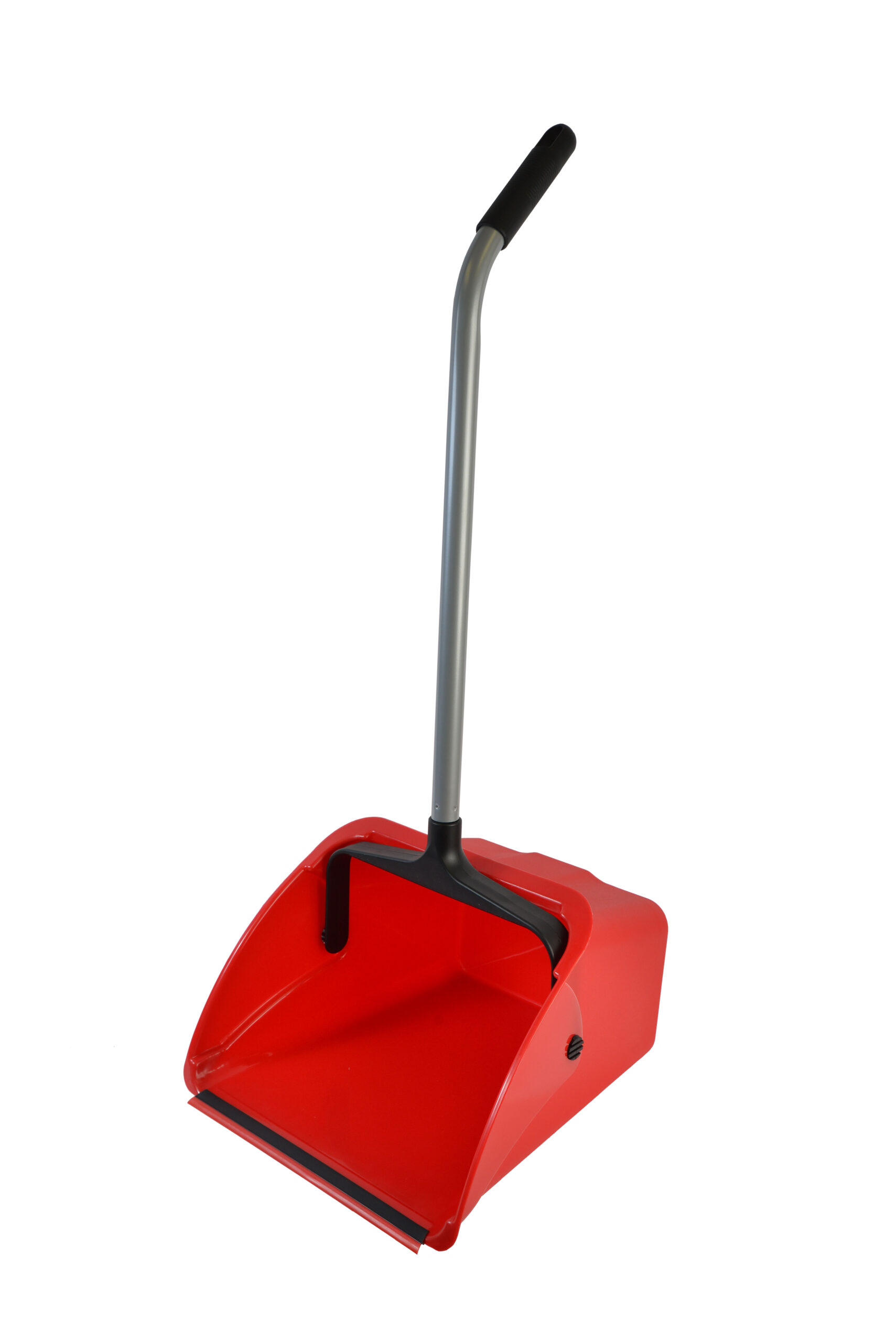1087 Large Red Lobby Dust Pan with Ergonomic Handle-0