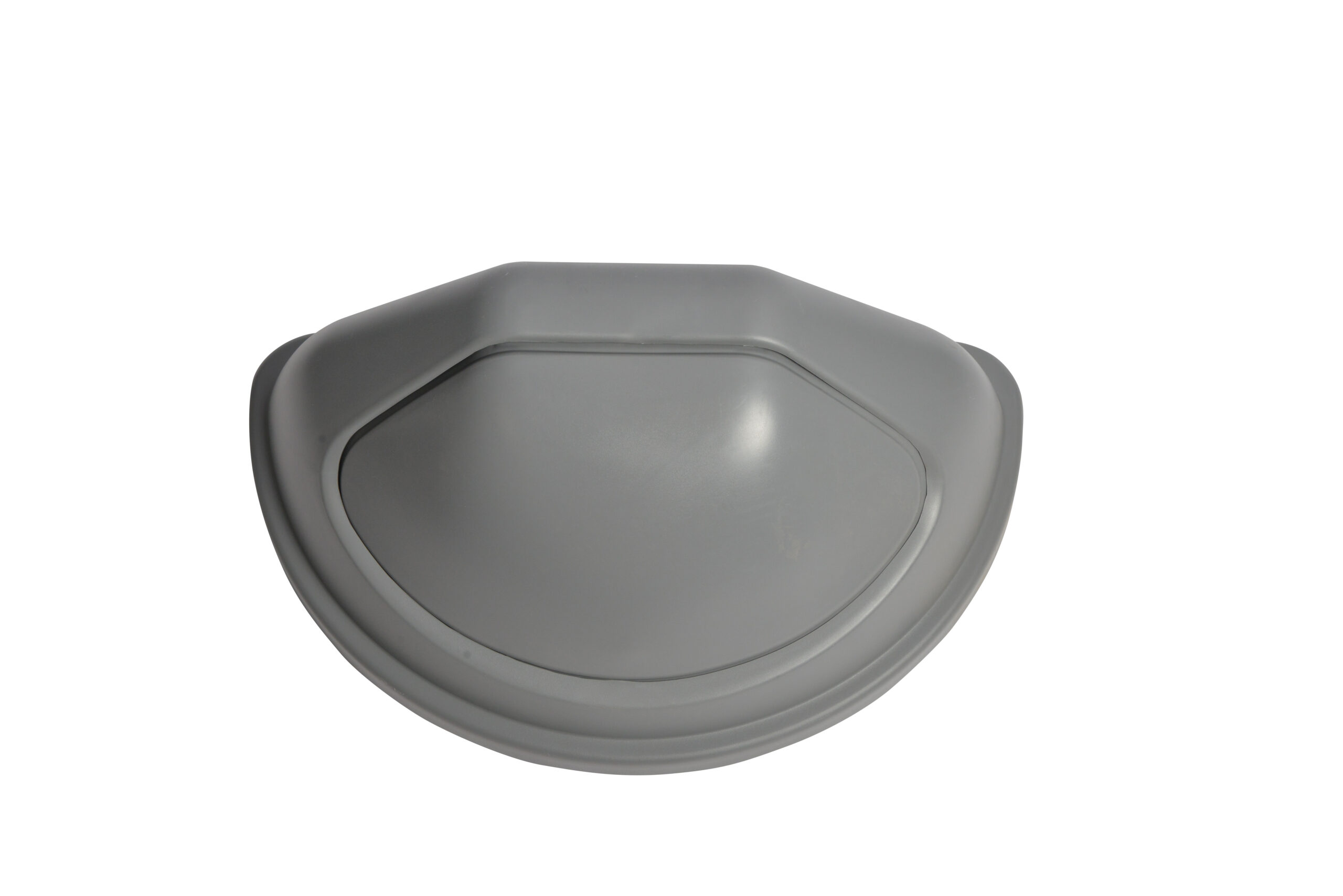 1123-02GY Grey Half Round Garbage Can Lid with Spring Top-0