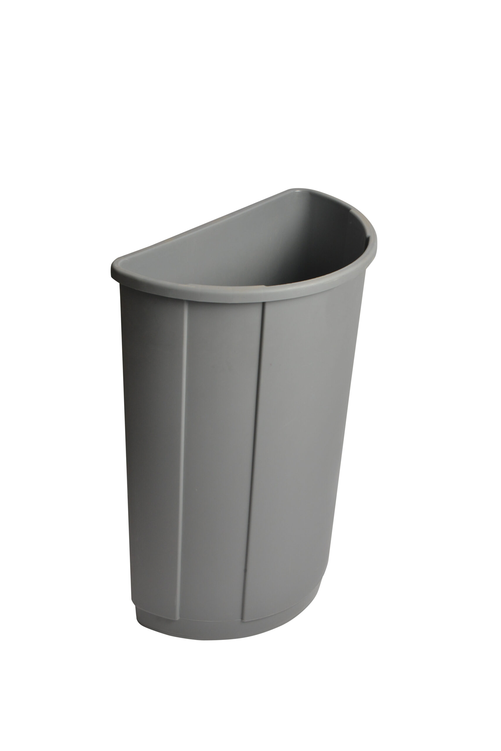 1123GY Grey Half Round Garbage Can with 23 Gallon Capacity-0