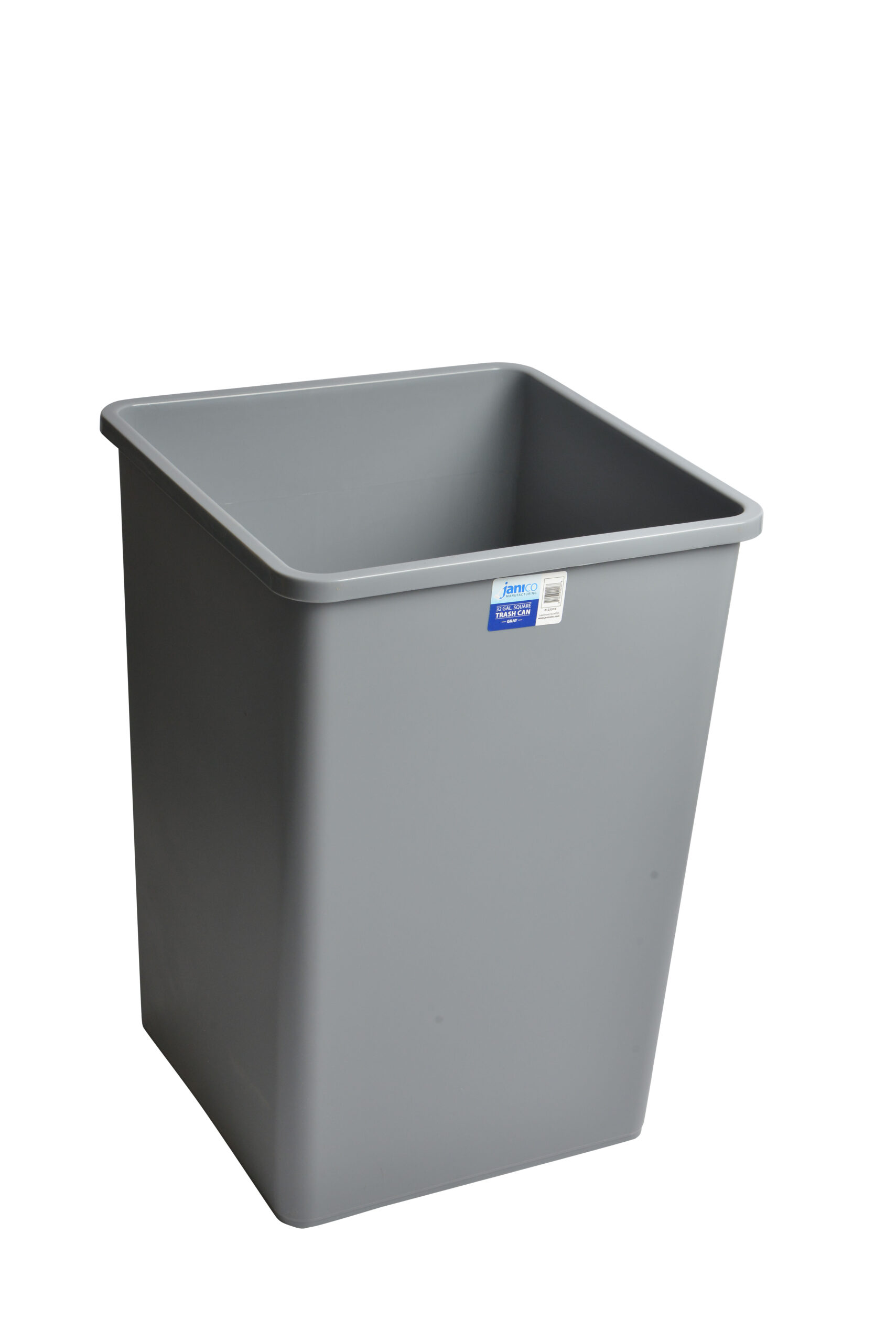 1232GY Grey Square Garbage Can with 32 Gallon Capacity-0