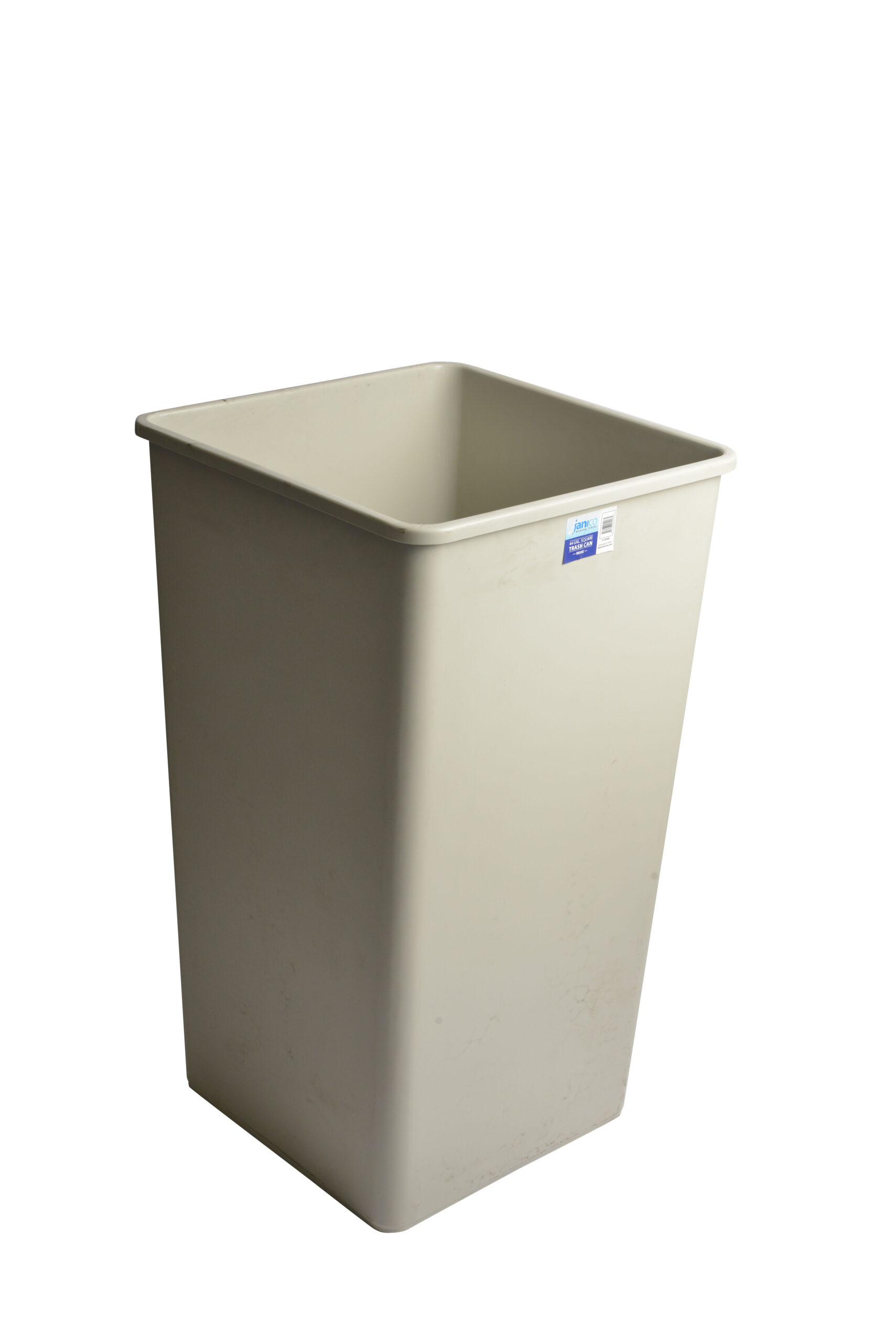 1244BE Beige Square Garbage Can with 44 Gallon Capacity-0
