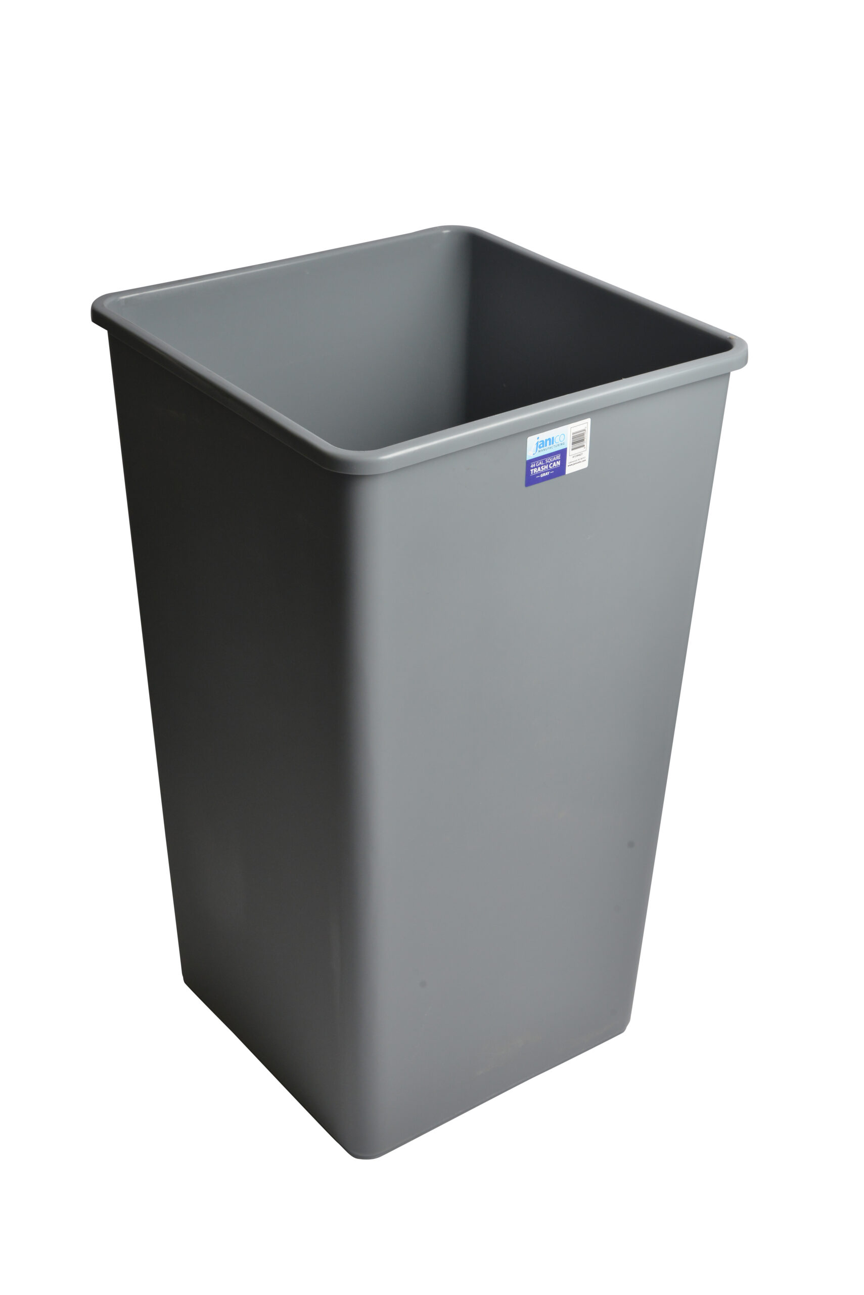 1244GY Grey Square Garbage Can with 44 Gallon Capacity-0