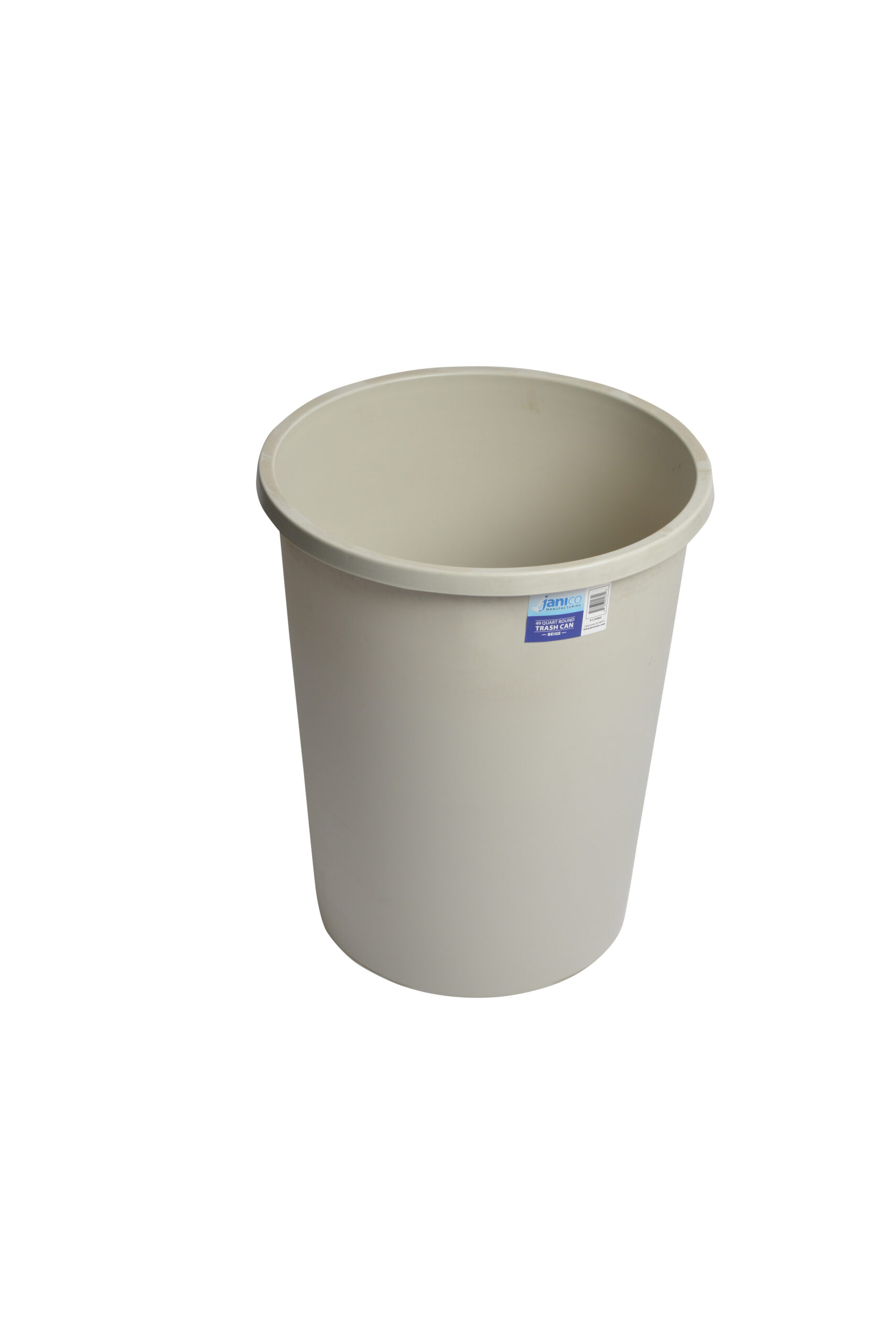 1249BE 49 Quarts Beige Round Garbage Can-0