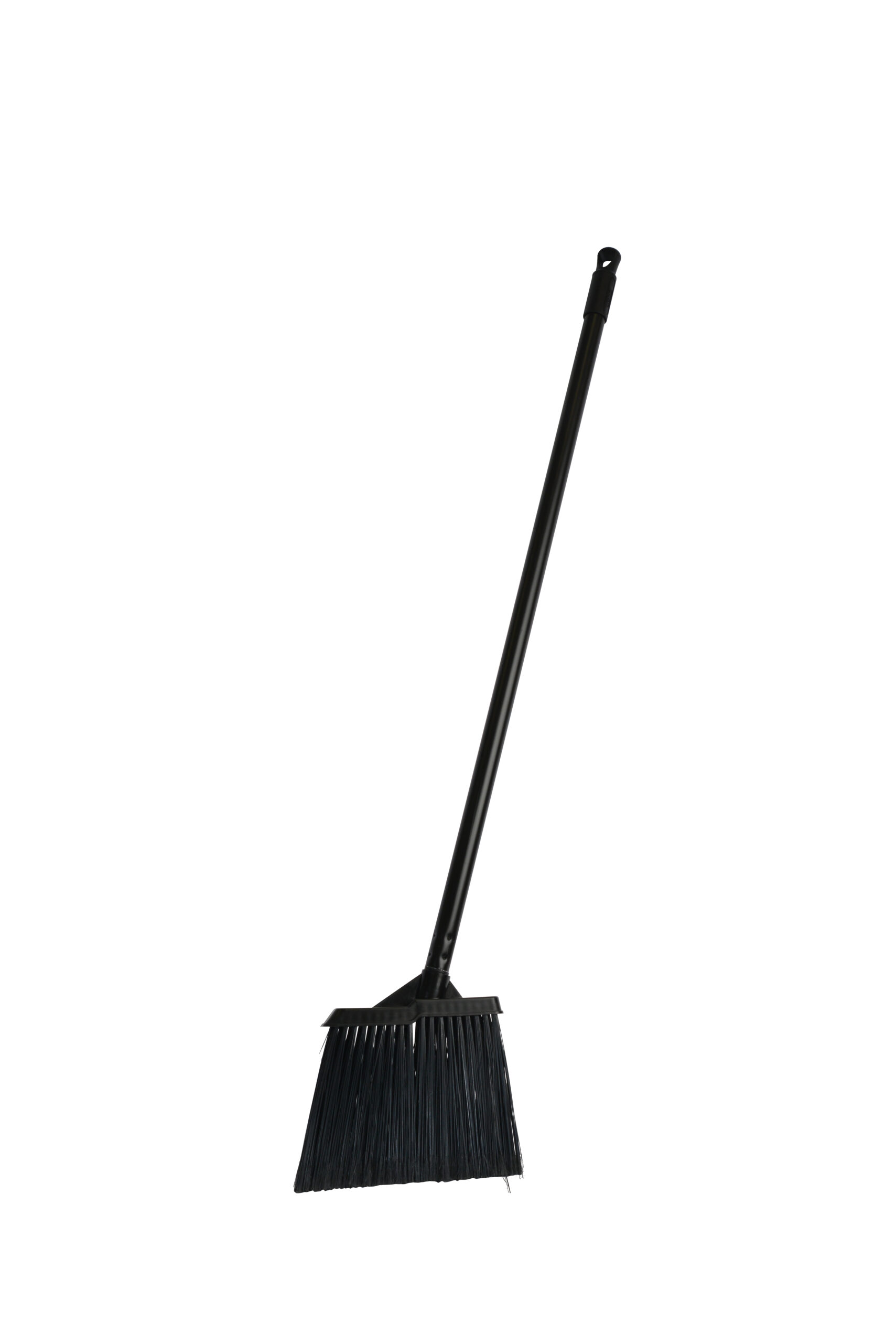 4051 Small Black Lobby Angle Broom with Metal Handle-0