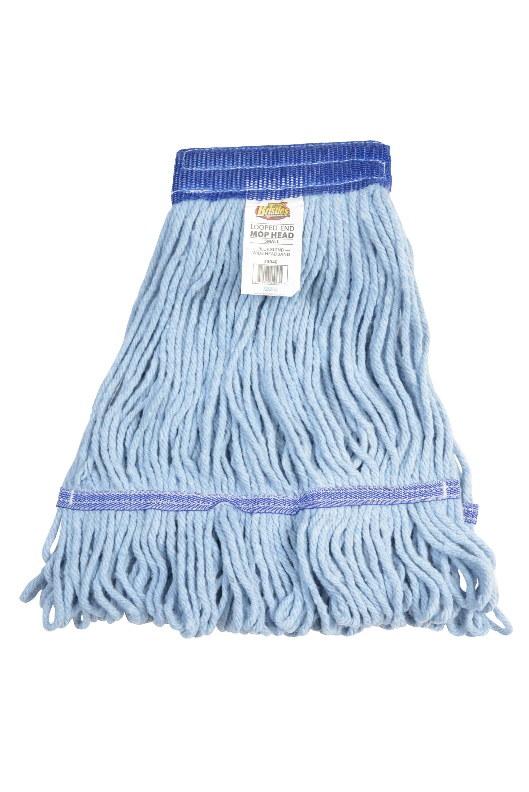 3040 Small Blue Blended Cotton 5 Inch Wide Headband Looped End Mop Head-0