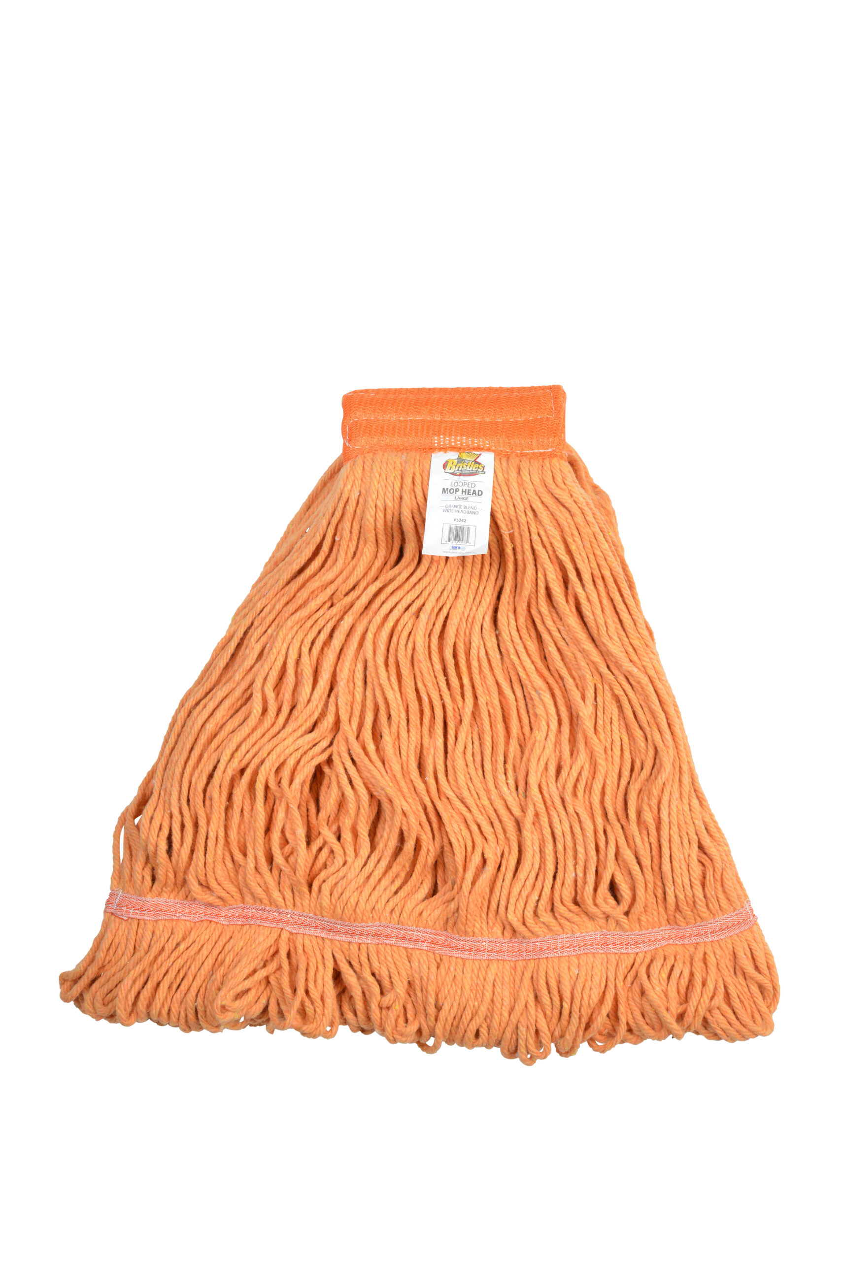 3242 Large Orange Blended Cotton 5 Inch Wide Headband Looped End Mop Head-0