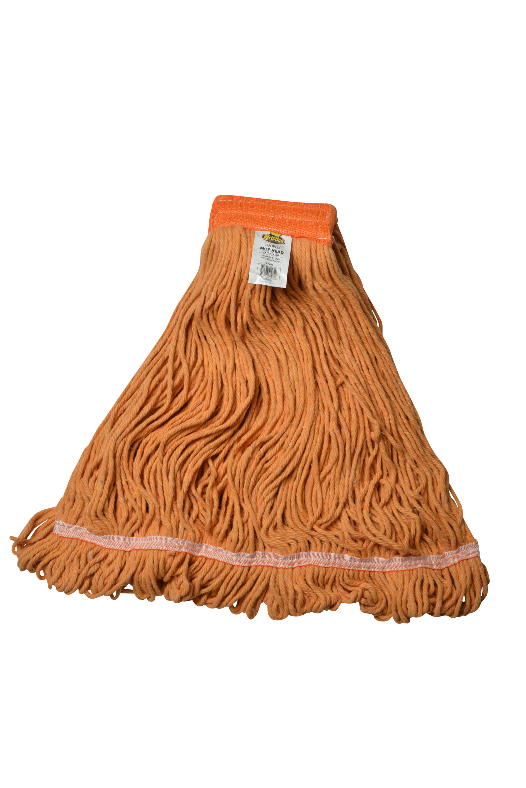 3243 X-Large Orange Blended Cotton 5 Inch Wide Headband Looped End Mop Head-0