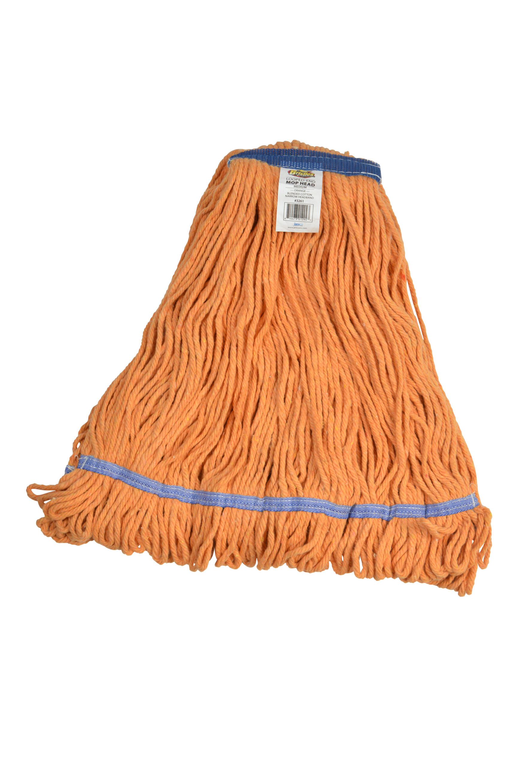 3261 Medium Orange Blended Cotton 1 Inch Narrow Headband Looped End Mop Head-0