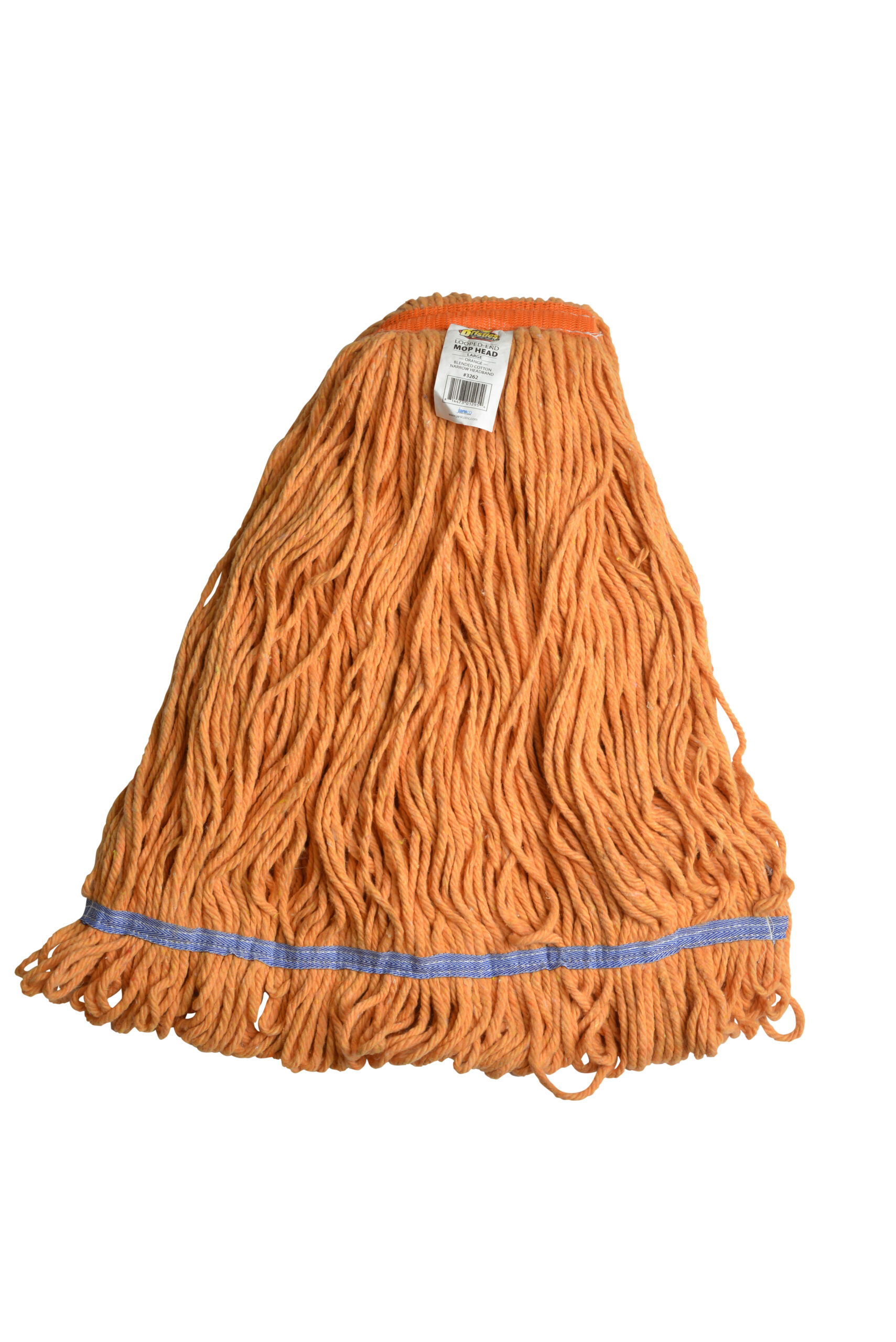 3262 Large Orange Blended Cotton 1 Inch Narrow Headband Looped End Mop Head-0