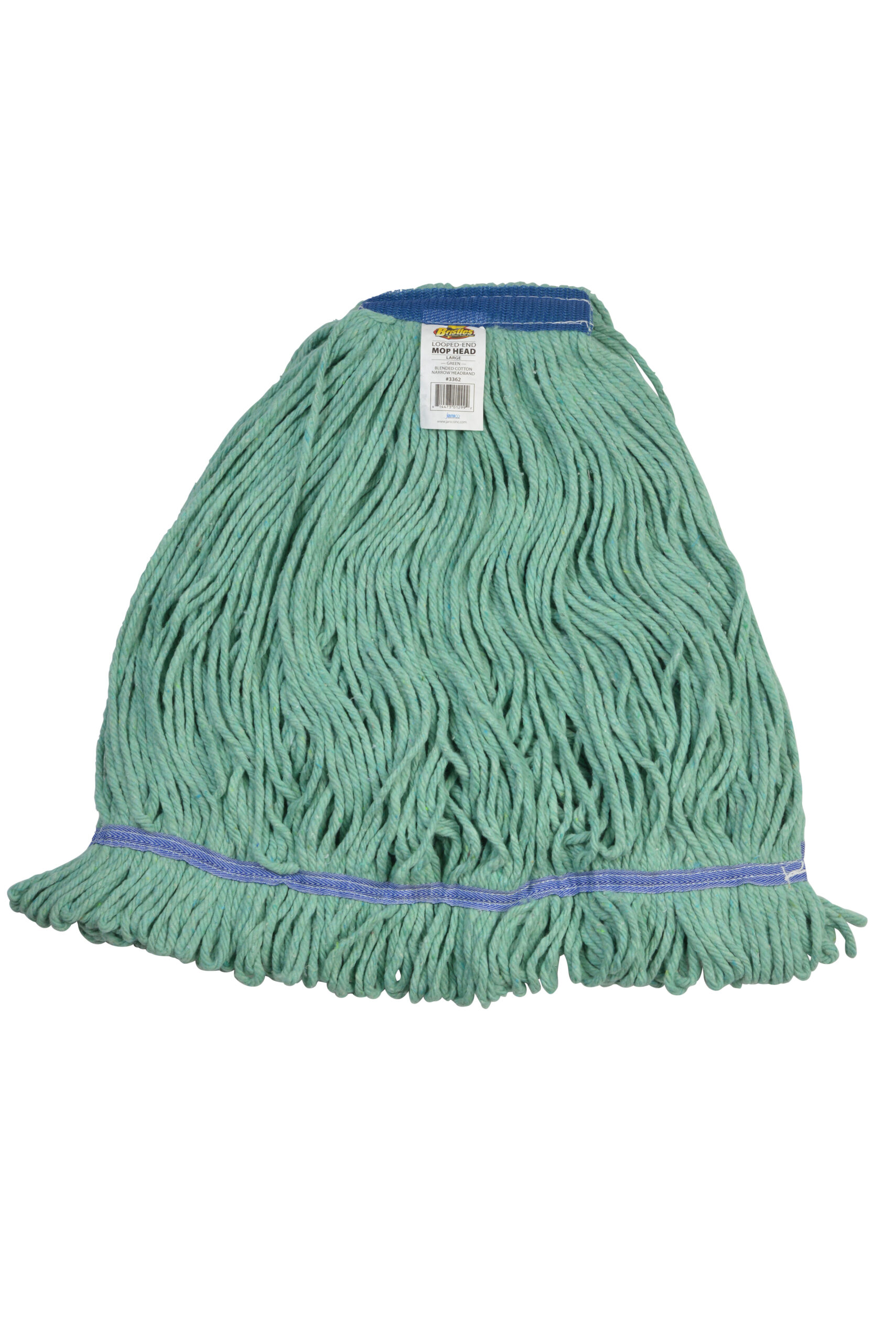 3362 Large Green Blended Cotton 1 Inch Narrow Headband Looped End Mop Head-0
