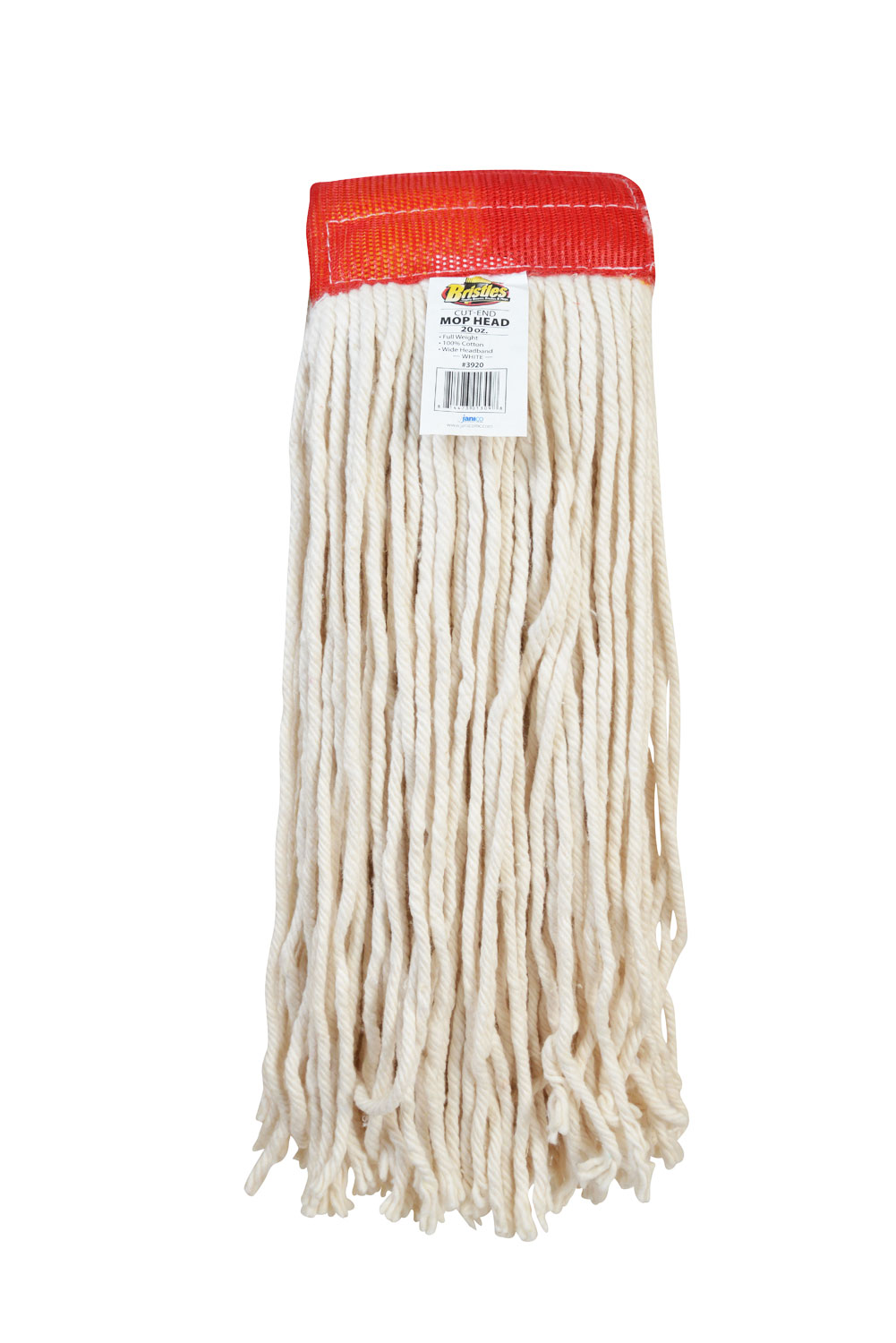 3920 20oz Full Weight Cotton Cut End Mop Head with 5 Inch Wide Headband-0