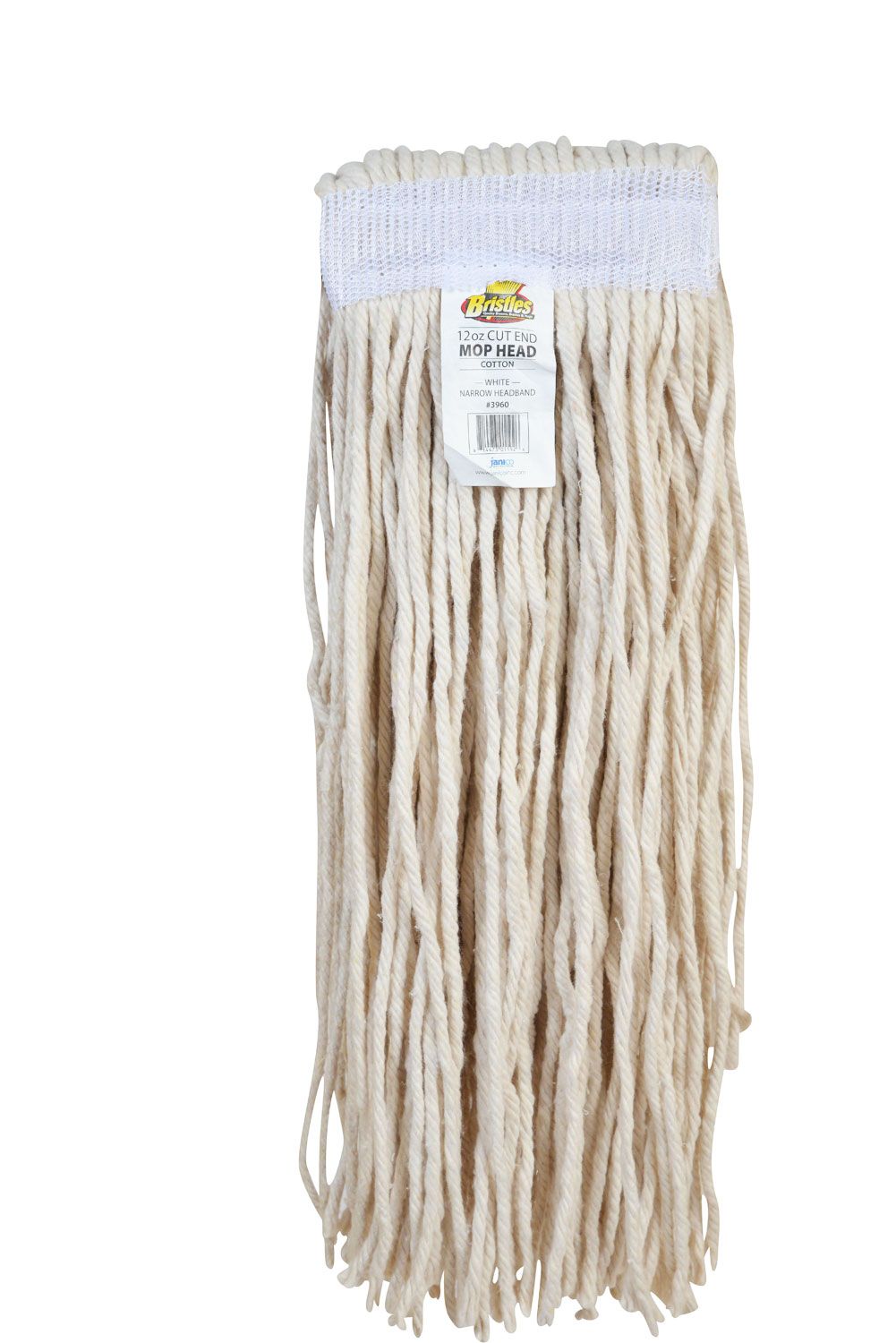 3960 12oz Full Weight Cotton Cut End Mop Head with 1 Inch Narrow Headband-0