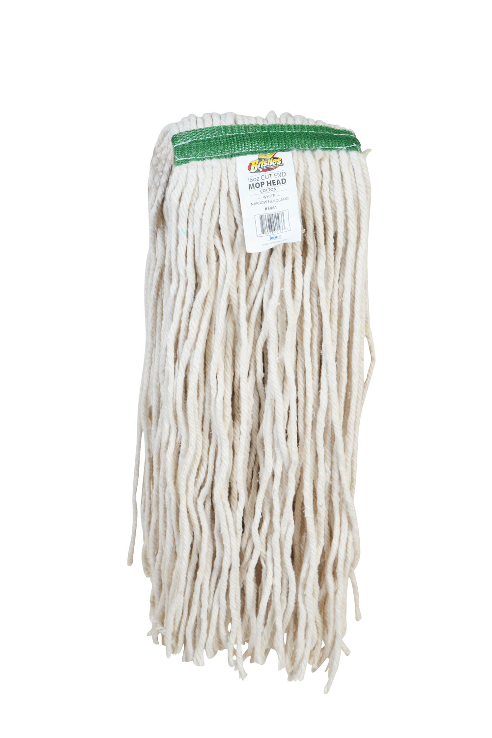 3961 16oz Full Weight Cotton Cut End Mop Head with 1 Inch Narrow Headband-0