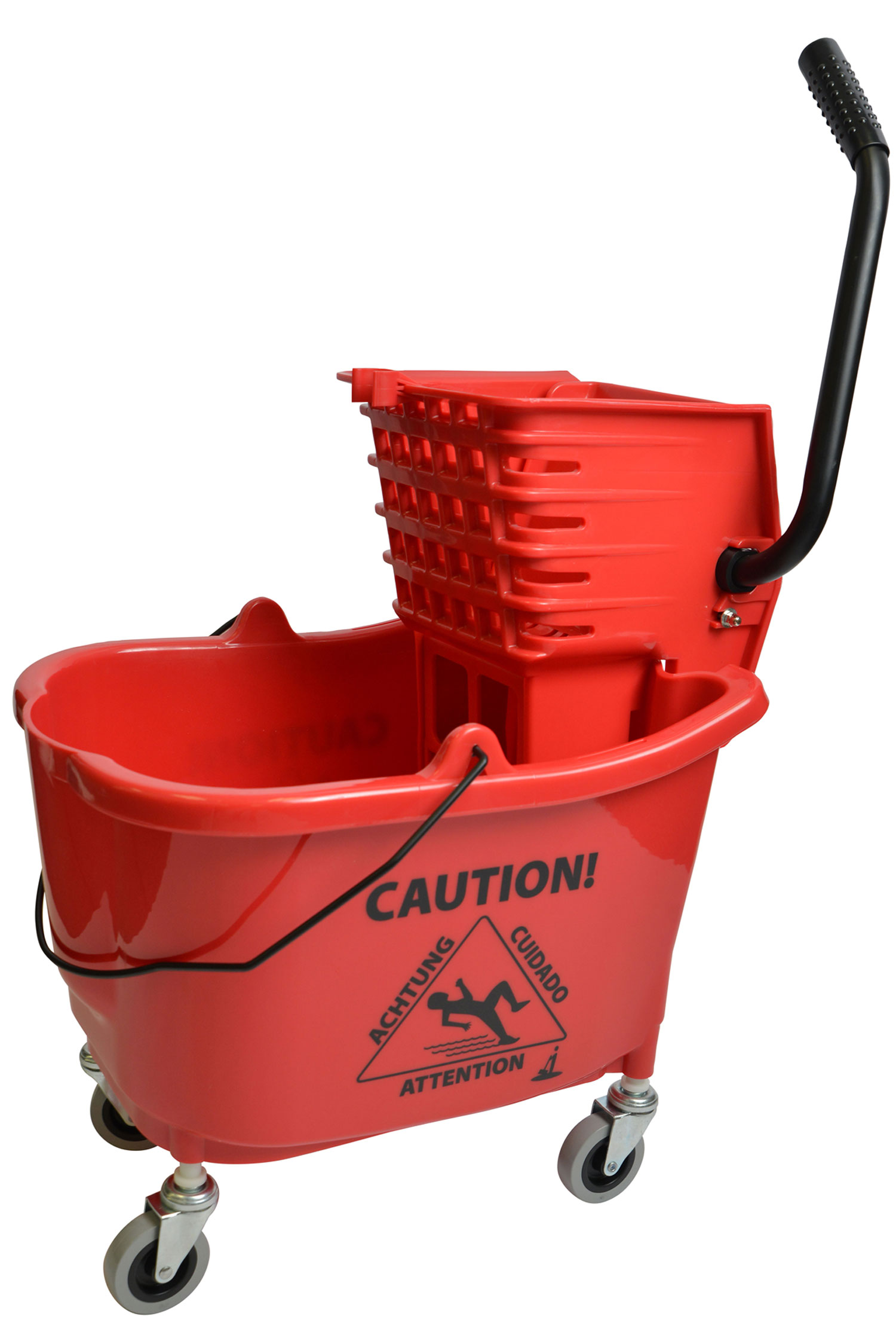 1010RD Mop Bucket With Side Press Wringer Combo 35 Quart Red-0
