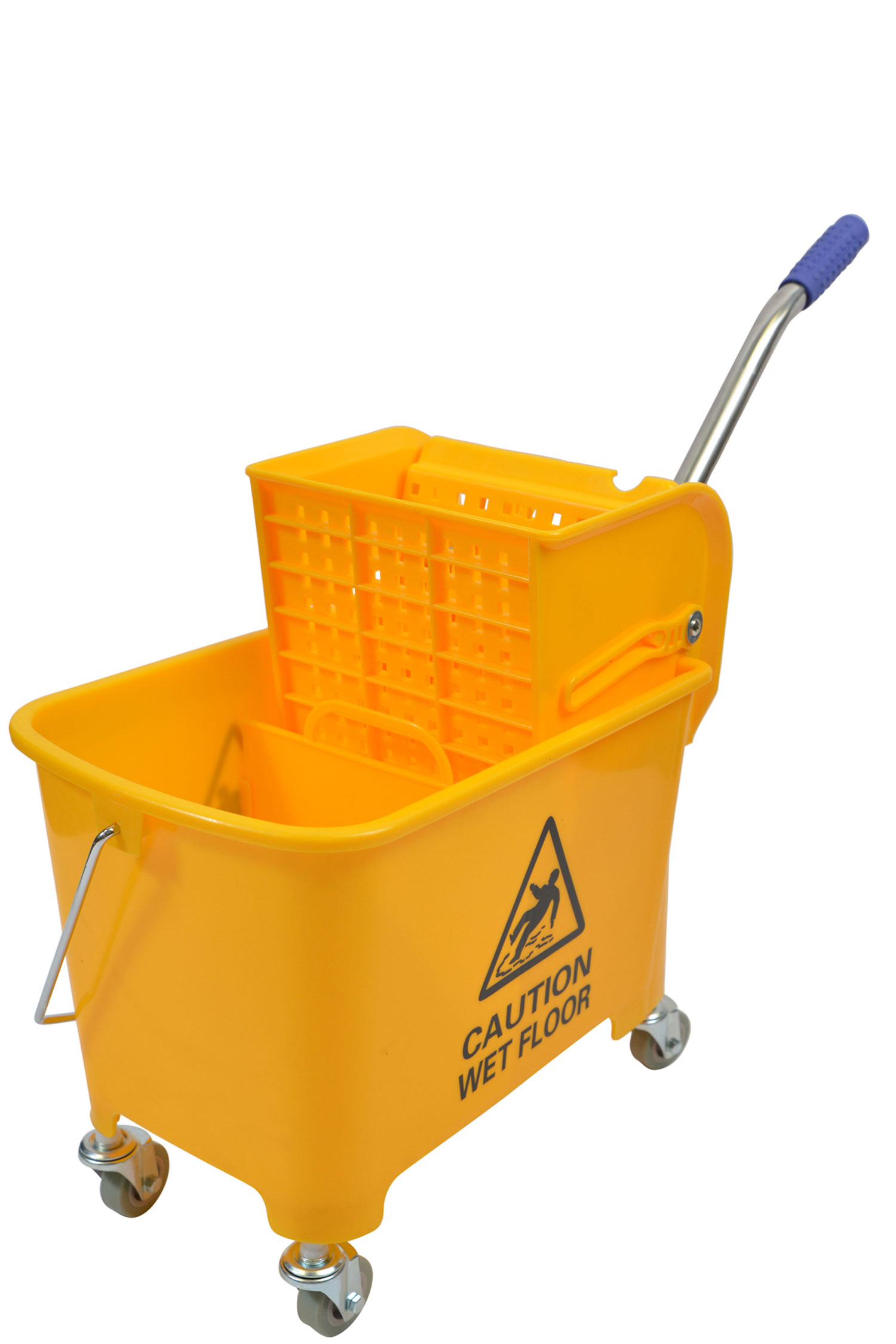 1020 20 Qt Yellow Mop Bucket With Side Press Wringer Combo-0