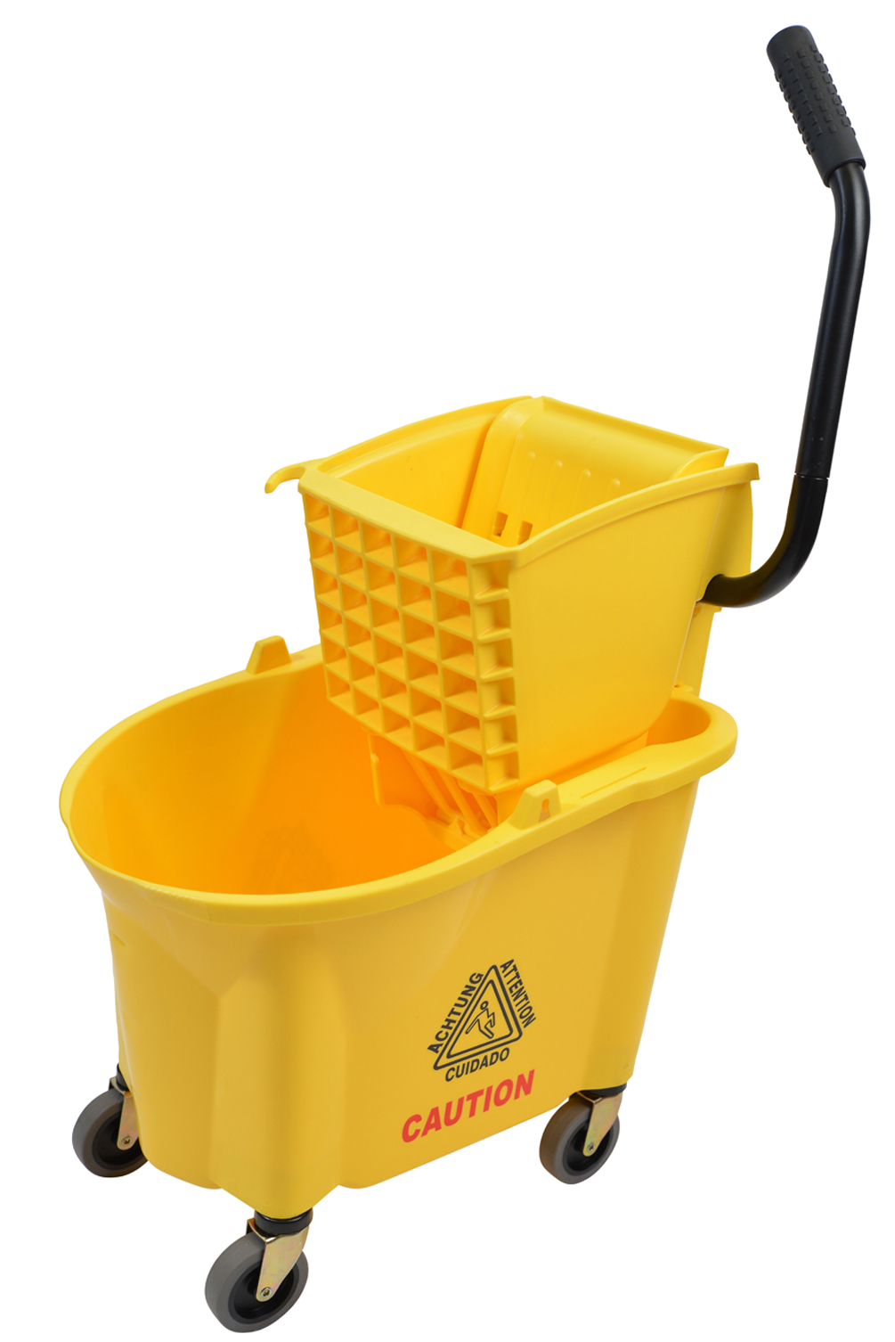 1026YW 26 Qt Yellow Mop Bucket With Side Press Wringer-0