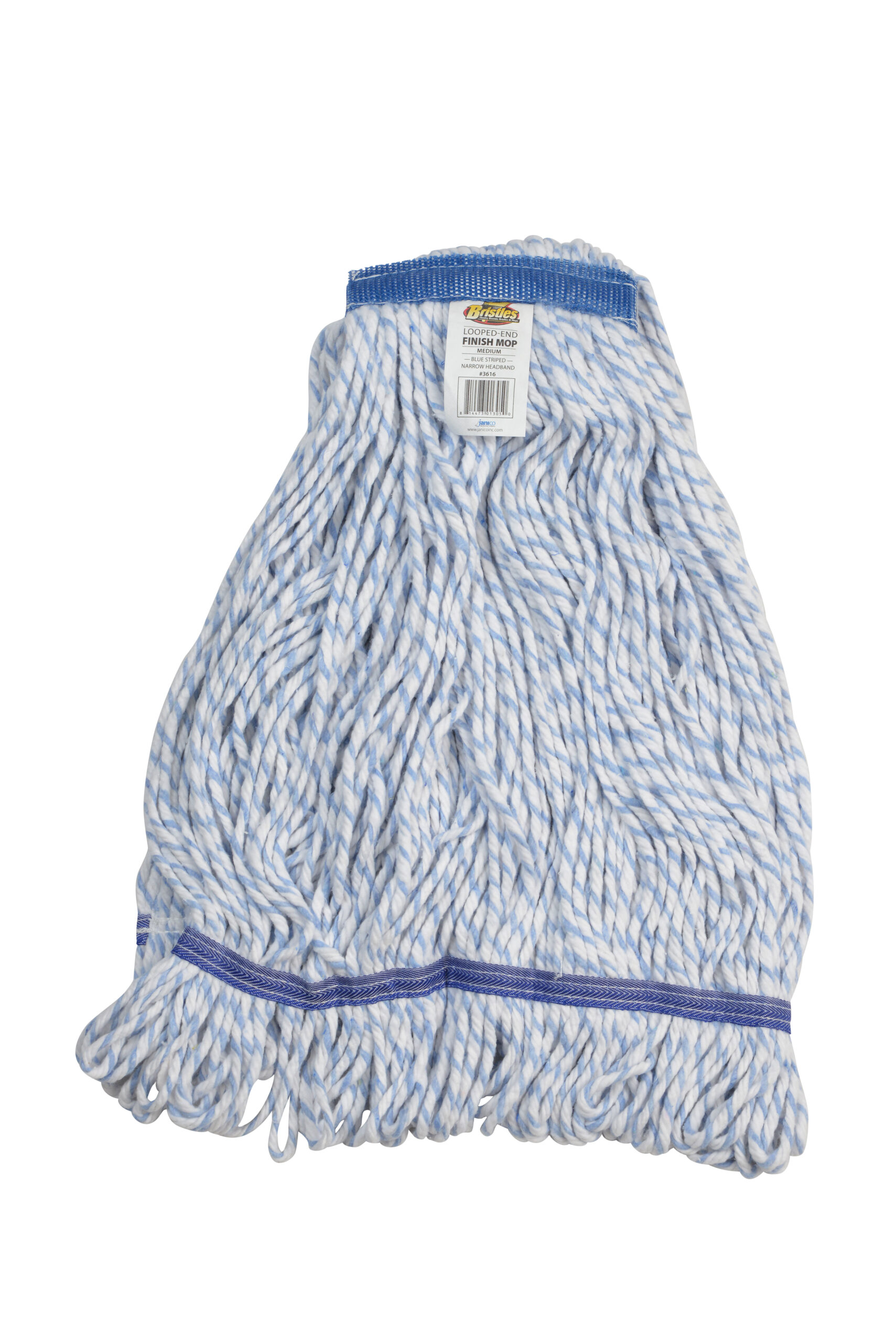 3616 Medium Looped End Blue Striped Finish Mop Head NB-0