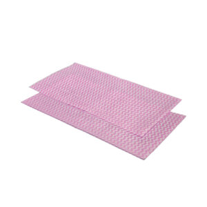 Pink and white wave foodservice towel used for wiping surfaces, absorbing spills, and everyday commercial cleaning.