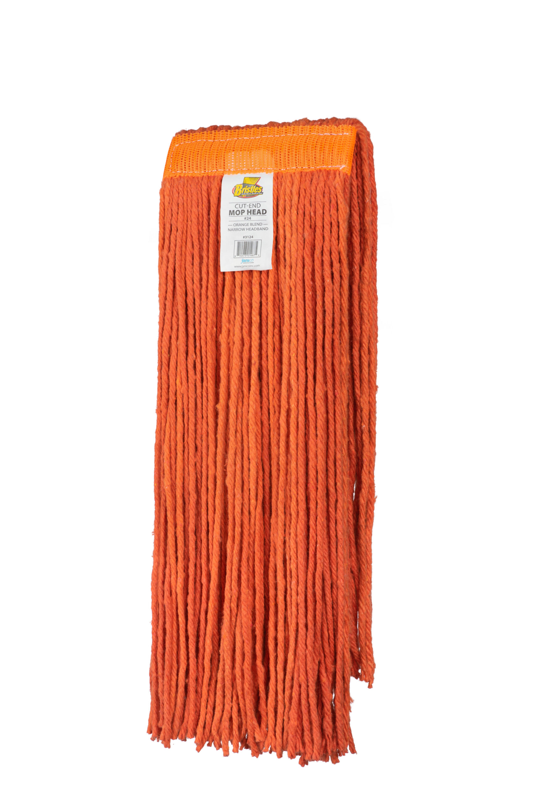 #3124 - BRISTLES #24 Cut end Blended Orange Mop Head NB(Packed 12)-0