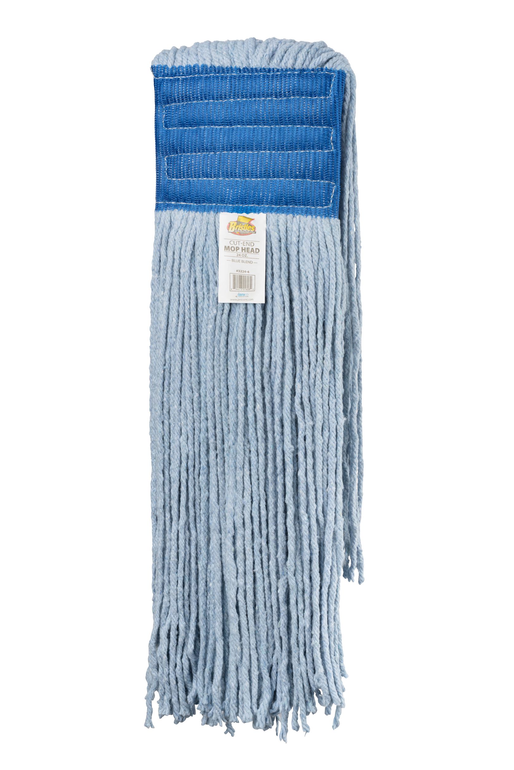 #3224-4 BRISTLES 24oz Cut end Blended Blue Mop Head WB (Packed 4)-0