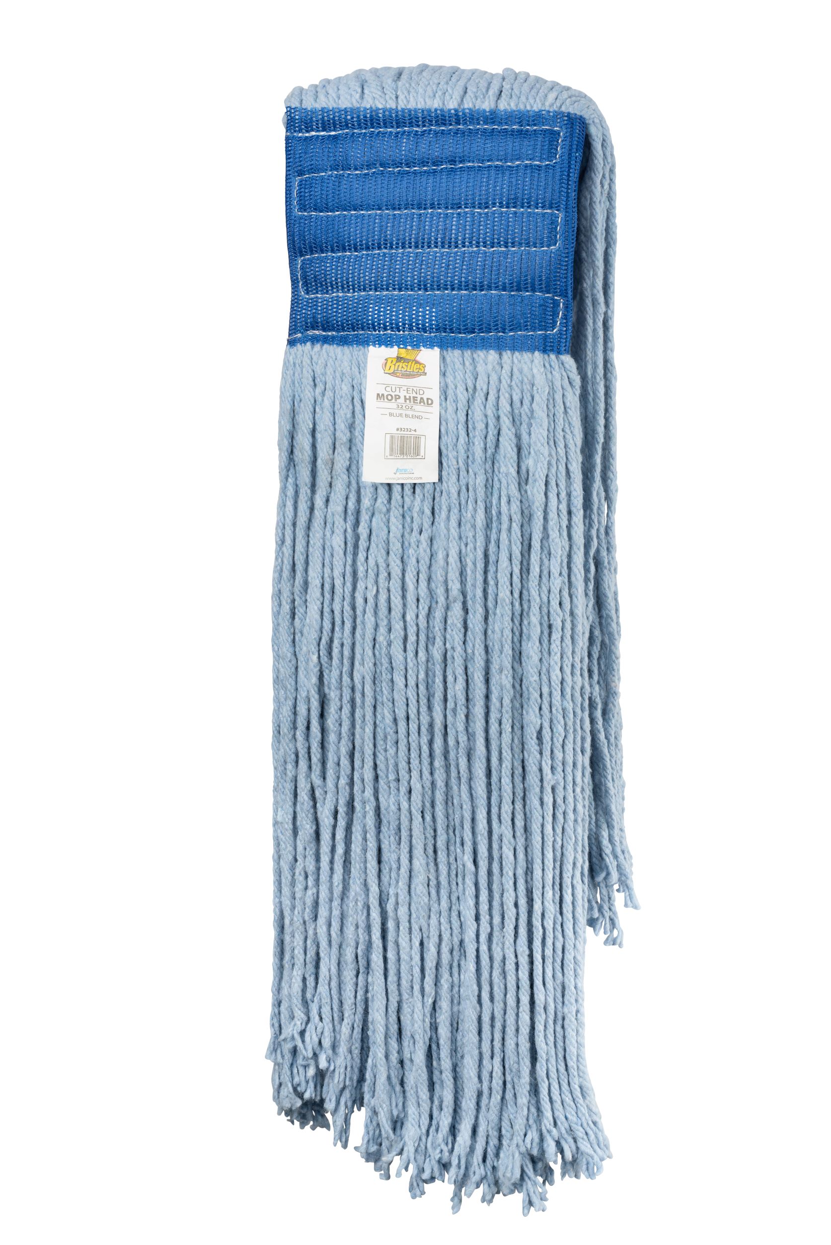 #3232-4 BRISTLES 32oz Cut end Blended Blue Mop Head (Packed 4)-0