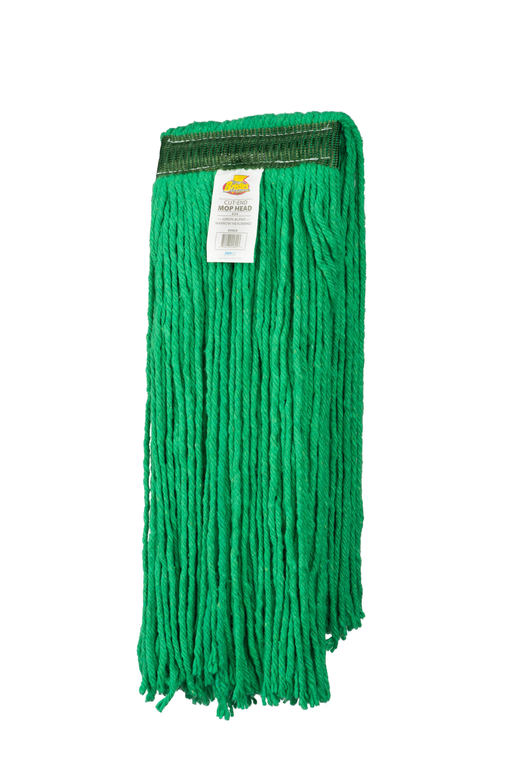 #3424 - BRISTLES #24 Cut end Blended Green Mop Head NB (Packed 12)-0