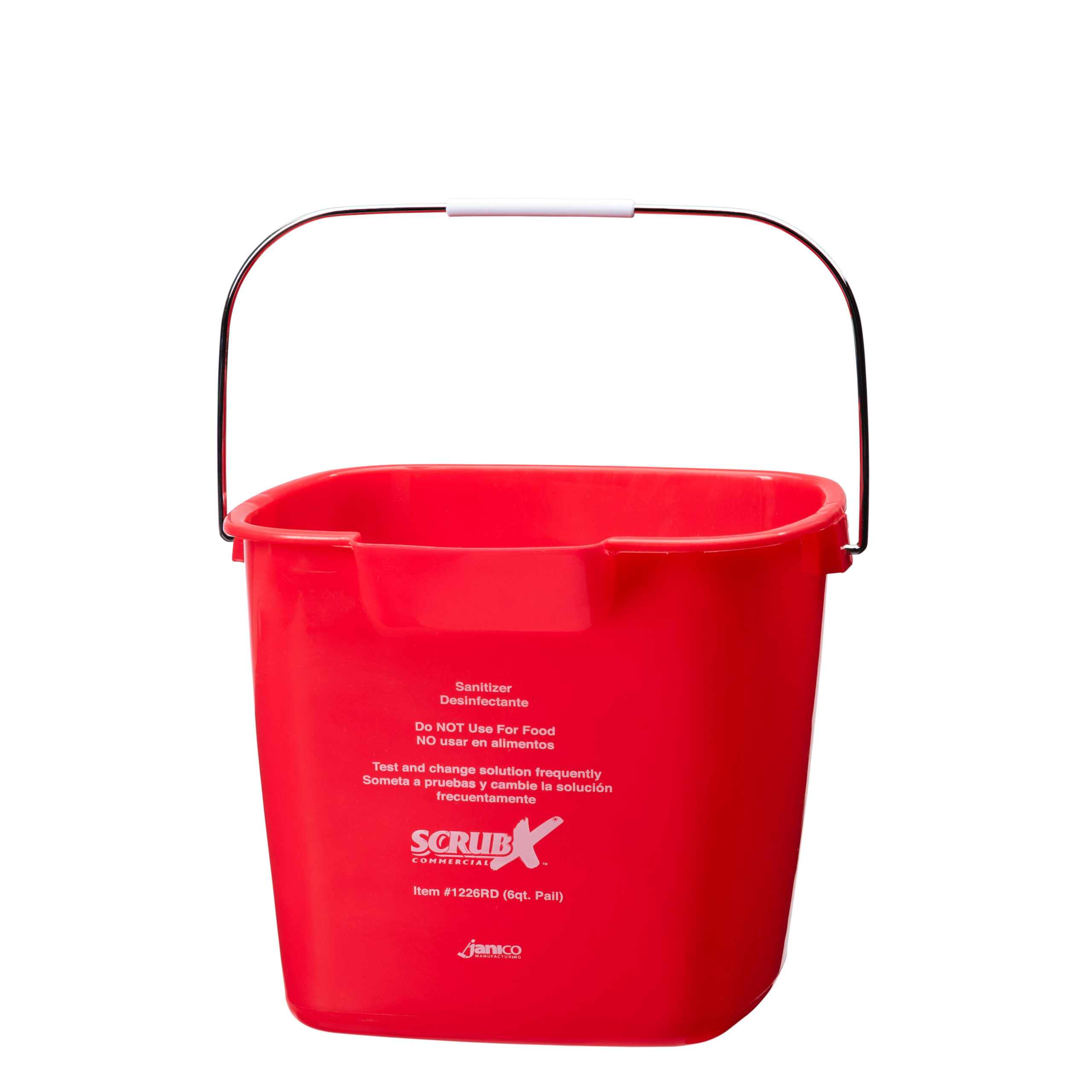1226RD - 6qt Red Sanitizer Pail (Packed 12)-0