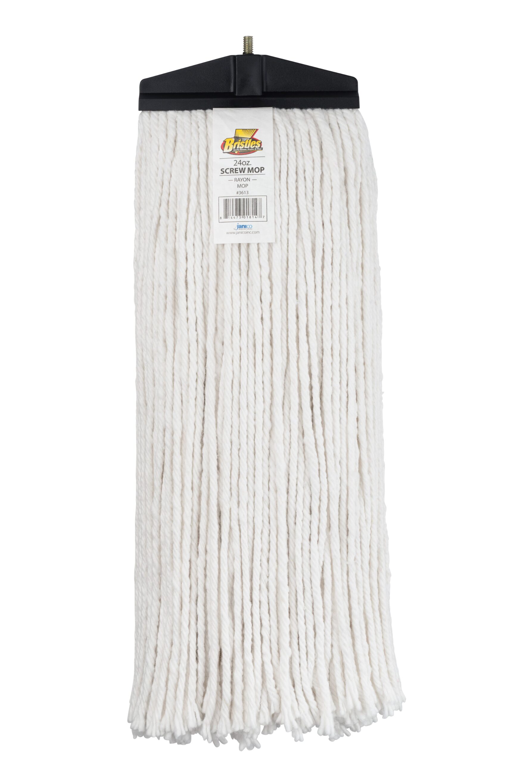 3613 - 24oz Rayon Cut End Screw Mop with plastic cover (packed 12)-0