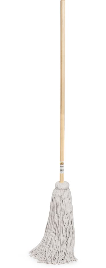 3772 - 20oz Cotton Cut End Deck Mop w/ 48" Wood Handle (packed 6)-0