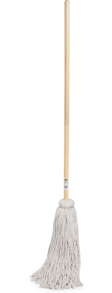 3773 - 24oz Cotton Cut End Deck Mop w/ 48" Wood Handle (packed 6)-0